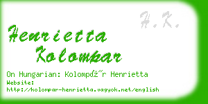 henrietta kolompar business card